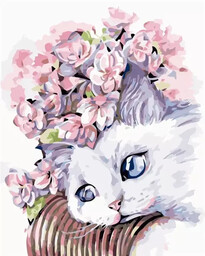 Malowanie po numerach - Zamyślony kotek 40x50cm -