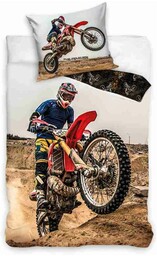 Pościel bawełniana komplet 160x200 +70x80 motor cross motocross