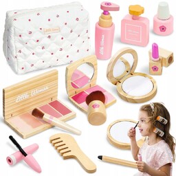 Kuferek Do Makijażu Dla Dzieci Zestaw Kosmetyków Drewniany