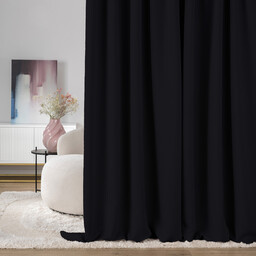 Zasłona zaciemniająca na taśmie marszczącej czarny 140 x