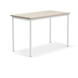 Biurko BORÅS PLUS, 1200x600x760 mm, popielaty laminat, biały