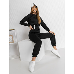 Czarny komplet dresowy damski oversize dwuczęściowy Denley 8C78A1