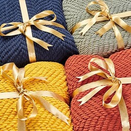 Chanasya Teksturowany dzianinowy super miękki koc z frędzlami,