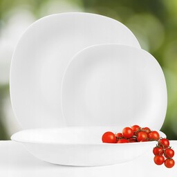 Serwis Obiadowy Zestaw Talerzy Biały Na 12 Osób