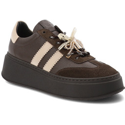 Chebello Brązowe Sneakersy Eleganckie Obuwie Damskie