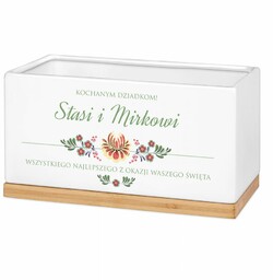Personalizowana doniczka prostokątna z napisem dla babci
