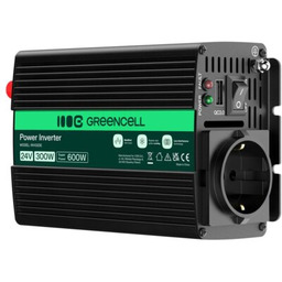 GREENCELL Przetwornica 24V na 230V 300W/600W Modyfikowana sinusoida