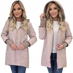 Modna Asymetryczna Kurtka Damska Wiosenna Przejściowa Z Kapturem