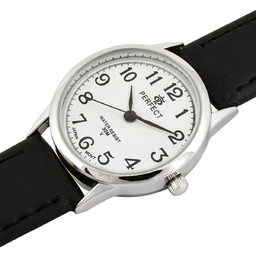 CZARNO-SREBRNY ZEGAREK PERFECT KLASYCZNY DAMSKI RETRO MIYOTA 273