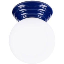 Lumes Granatowy plafon sufitowy z kloszem kula -