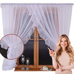 Firana Biała Gotowa Z Etaminy Z Falbanką