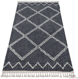 Dywan BERBER ASILA B5970 szary / biały Frędzle