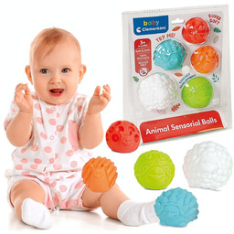 Gumowe Silikonowe Klocki Piłeczki Sensoryczne Zwierzątka Clementoni Baby