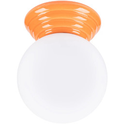Lumes Pomarańczowy szklany plafon z okragłym kloszem R4-T47