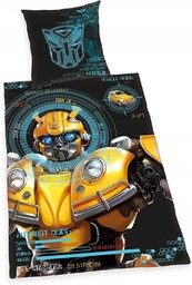 Pościel Dziecięca 140X200 Transformers Bumblebee Bawełniana Niebieska