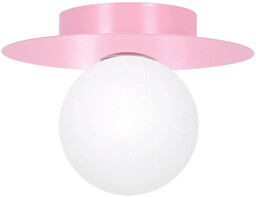 Lumes Różowa lampa sufitowa w kształcie kapelusza -
