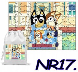 Puzzle 70 El. Układanka Prezent Niebieski Piesek +