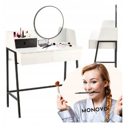 Toaletka z Szufladami Agnes Biała Czarna Konsolka