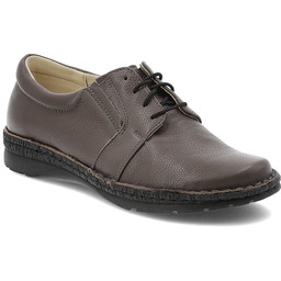 Wasak Brązowe Półbuty Skórzane Obuwie Damskie