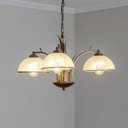 Żyrandol Korfu Luminex, możliwość ściemniania, mosiężny / złoty,