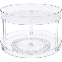 Amazon Basics obrotowa półka, 2-poziomowy przezroczysty organizer