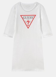Sukienka z dżerseju biała z logo 122cm Guess