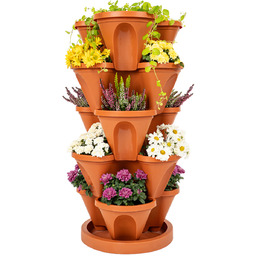 4Home Kaskada kwiatowa 5-częściowa, terakota, terakota, 5 pięter