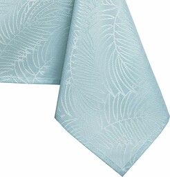 AmeliaHome Obrus plamoodporny wzór roślinny 150x350 cm błękitny