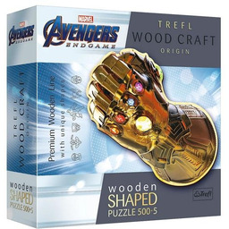 Puzzle 500+5 drewniane konturowe Rękawica Nieskończoności Marvel Heroes