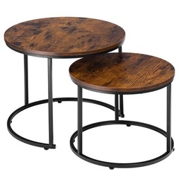 LOFTINSPIRED Zestaw stolików kawowych Galen Small Rustic Okrągły