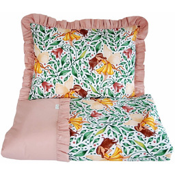 Pościel do łóżeczka LEŚNA WRÓŻKA z falbanką 100x135