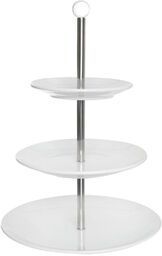 Patera porcelanowa biała 3-piętrowa 25,5 cm