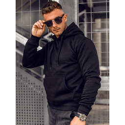 Bluza męska kangurka z kapturem czarna Denley MB001A