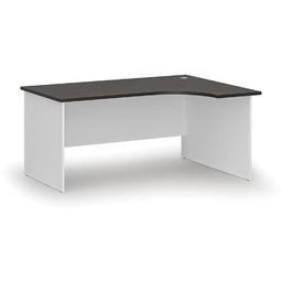 Narożne biurko PRIMO WHITE, 160x120 cm, prawe, biały/wenge