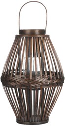 Beliani Lampion świecznik bambusowy ciemne drewno 43 cm