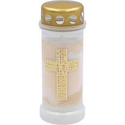 Bolsius Znicz biały z motywem 12 sztuk krzyż