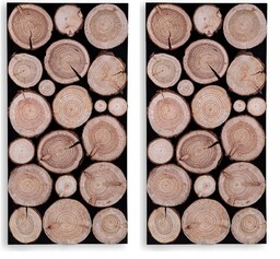 Panel Ścienny Drewniany Surowe Krążki 2x