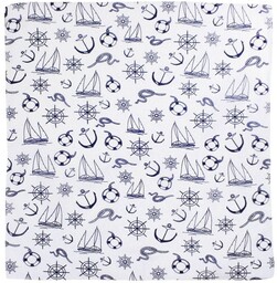 Biała Bandana, Bandamka Męska -Pako Jeans- w Granatowy