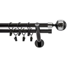 Karnisz kuty 19 mm czarny II 160 cm