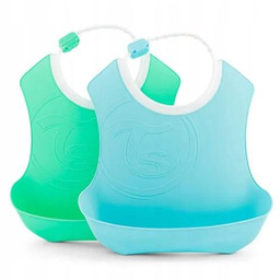 Twistshake Śliniak z kieszonką niebieski i zielony, 2