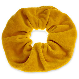 MUSZTARDOWA SCRUNCHIE kolor żółty bawełna koło do włosów