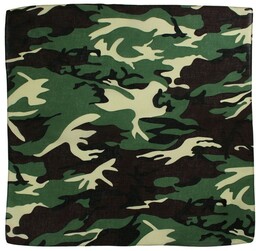 Zielona Bandana, Bandamka Męska -Pako Jeans- Motyw Wojskowy,
