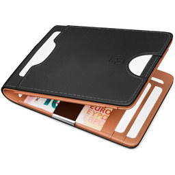 James Hawk Smart Wallet Black/Camel - Portfel