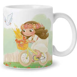 Mopec G912.2.2 Kubek ceramiczny "Dziewczyna Komunia na rowerze