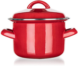 Banquet Garnek emaliowany z pokrywką Red MILTON 0,78