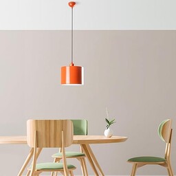 Stylowy pomarańczowy żyrandol, regulowana wysokość 25-110 cm, metalowe
