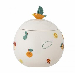 Bloomingville AGNES Ceramiczny Pojemnik z Pokrywką / Biały