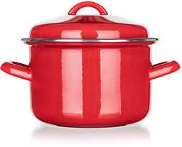 Banquet Garnek emaliowany z pokrywką Red MILTON 2