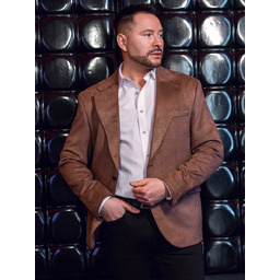 Marynarka męska aksamitna brązowa Denley 24410