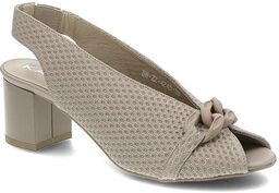 Karino Beżowe Sandały Eleganckie Buty Damskie Na Obcasie